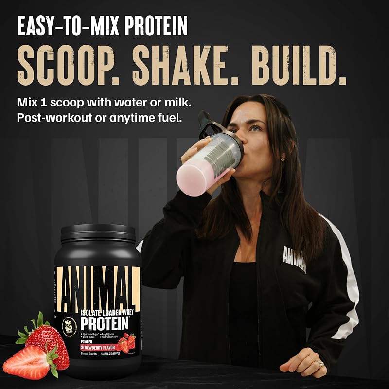 Animal Whey Isolate Protein Powder, 25G High Protein | Strawberry 2LB image 4