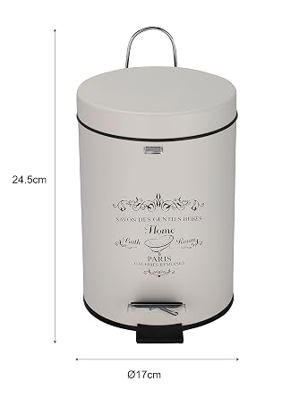 Axentia Cosmetic bin, Metal, Old White, 17 x 17 x 24.5 cm