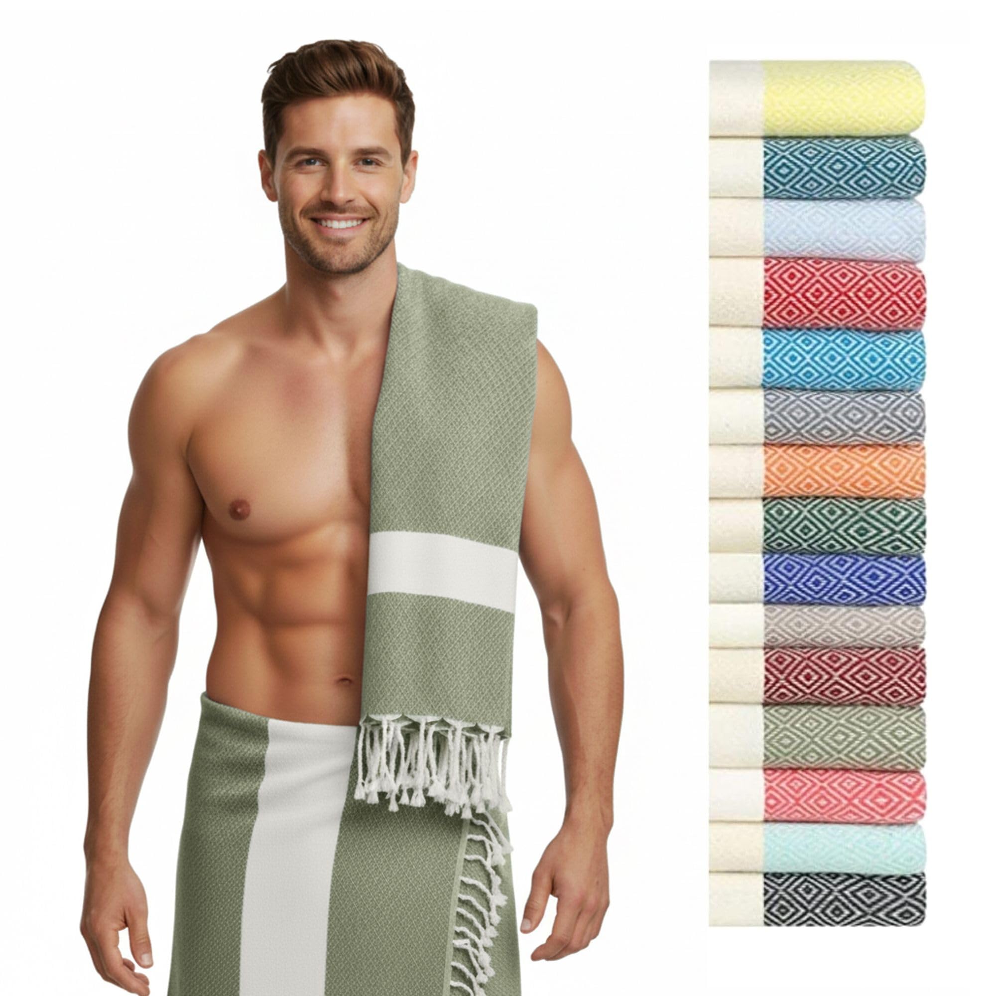 Vigor Hand- & Gesichtstuch – Bio-Baumwolle & Bambus, Extra Saugfähig, 38x89 Cm, Für Gym & Reisen