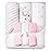 Viviland Baby Towels and Wash Cloths Set - Hooded Towels, Face Towels, Burp Cloths or Wipes - Absorbent Bath Towels - 6-Pack, Size 28 x 28 Inch (Pink Unicorn)