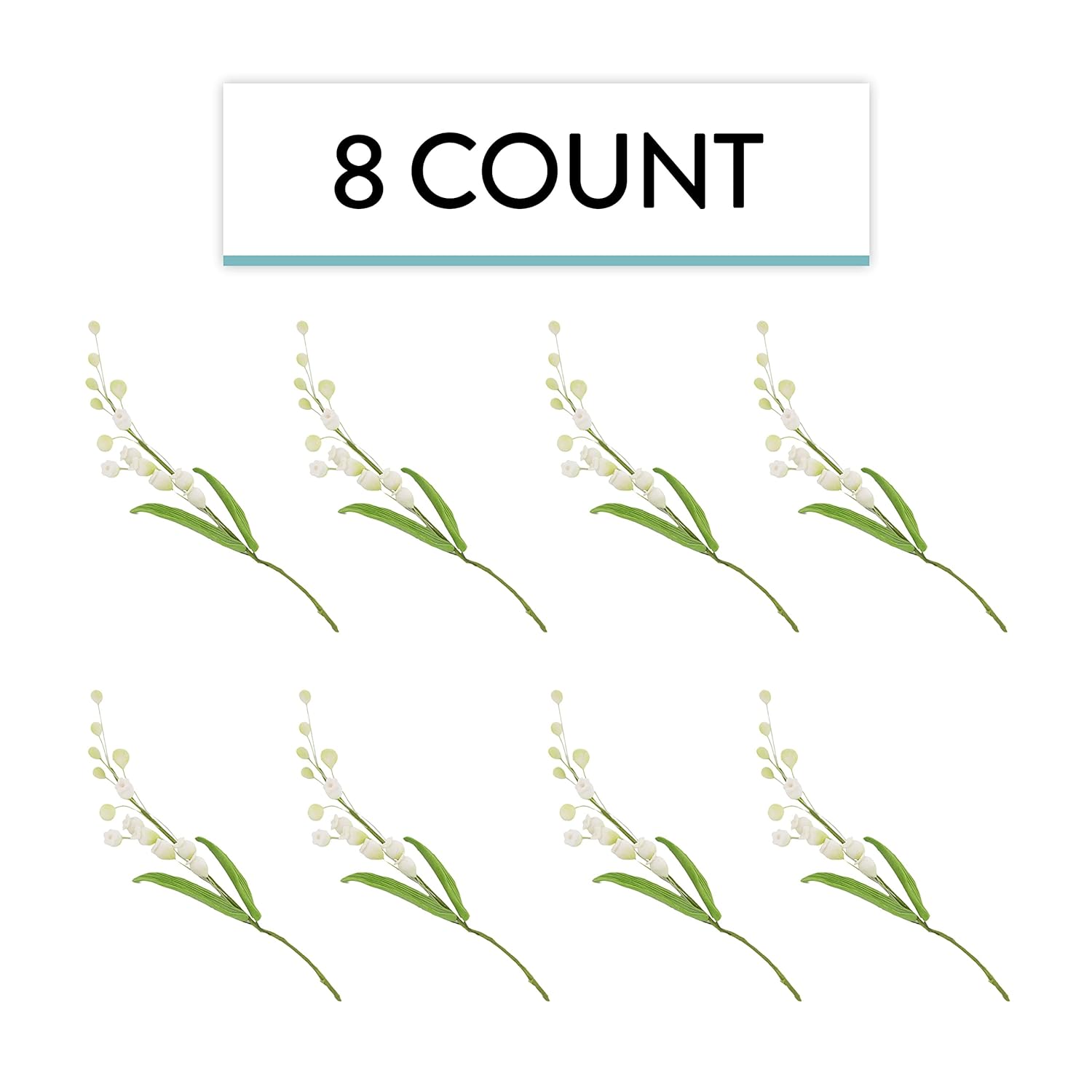 Global Sugar Art Lily of the Valley Sugar Cake Flowers Spray White, 8 Count by Chef Alan Tetreault