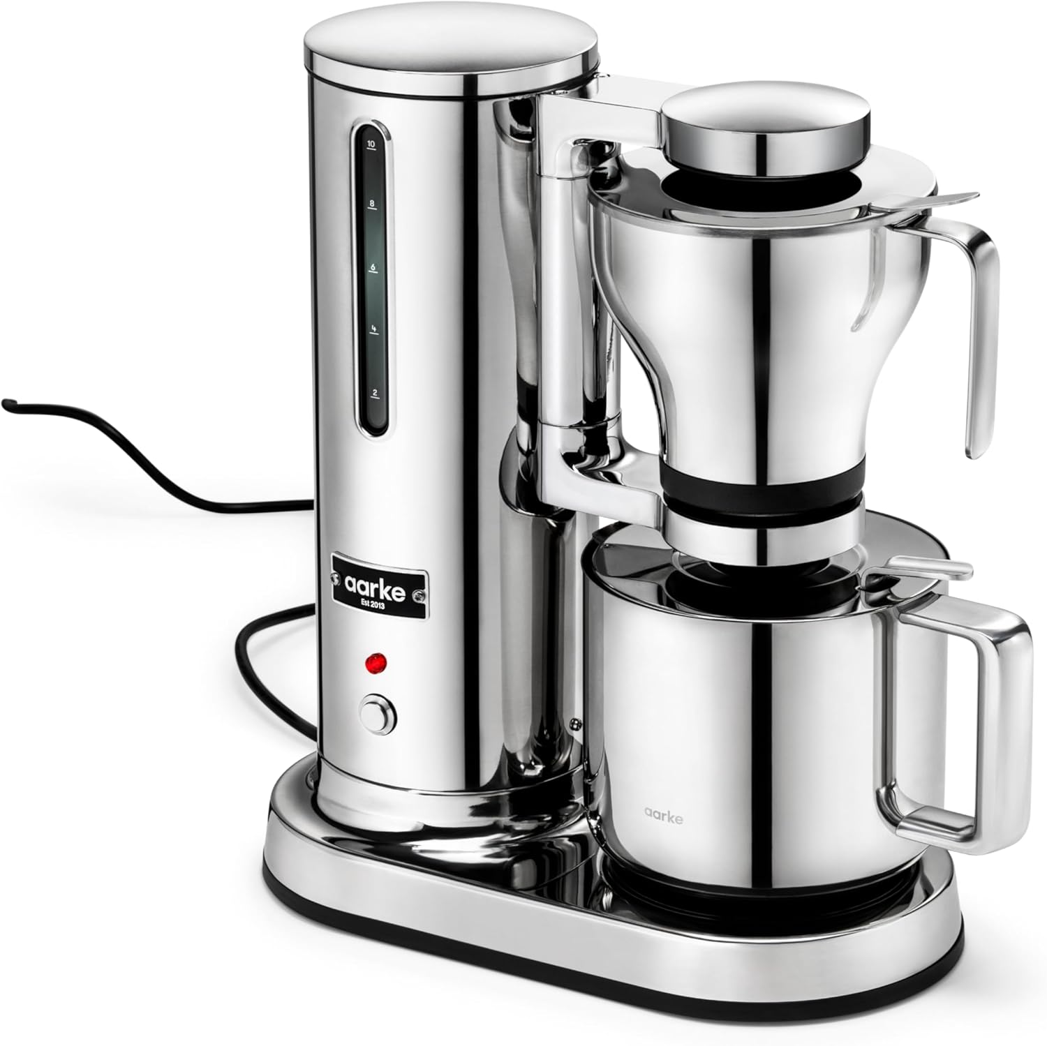aarke Coffee Maker and Thermal Jug Bundle - Premium SCA-Certified Brewer with Vacuum Insulated Stainless Steel Thermal Carafe, Blooming Mode, 42 fl oz, Stainless Steel