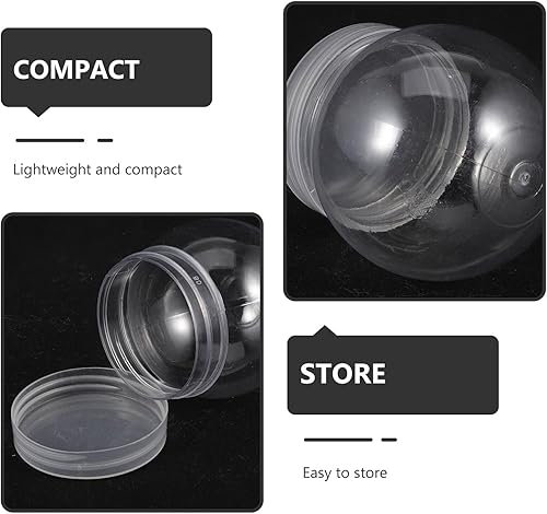 Miniatura 9 de Globo de nieve de plástico, 10 unidades, globo de agua de plástico transparente de 4 pulgadas, globo de nieve transparente con tapa de rosca para