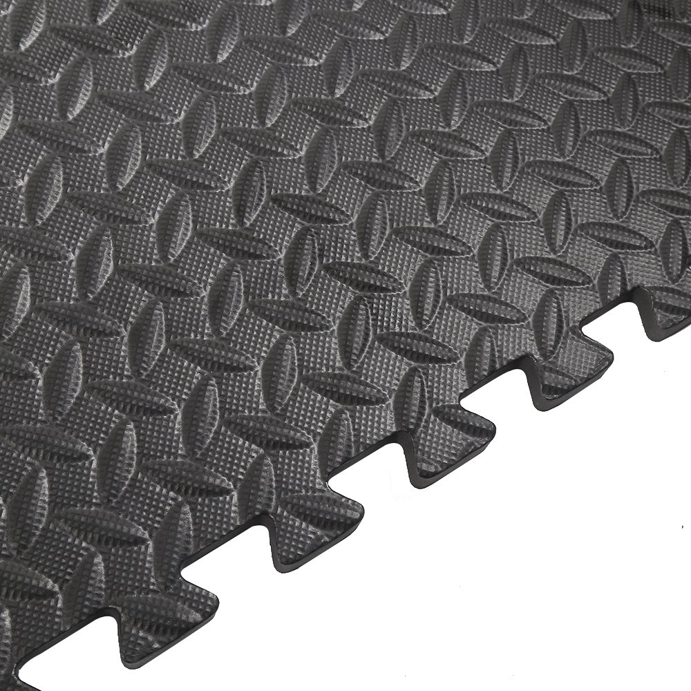 Tapis de Protection de Sol 63 x 63cm, Tapis de Sport Fitness en Mousse EVA, Dalle Mousse 12mm d’épaisseur (12 Pcs)