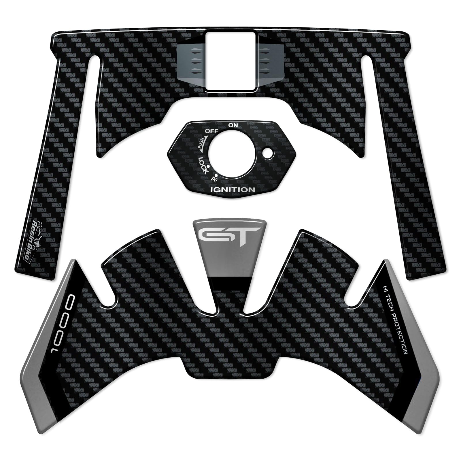 Resin Bike Motorcycle 3D Stickers Compatible with Suzuki GSX S 1000 GT 2022-2025. Key Zone Protection from Bumps and Scratches. Resin Stickers - Carbon Fiber Effect - Gadget Moto