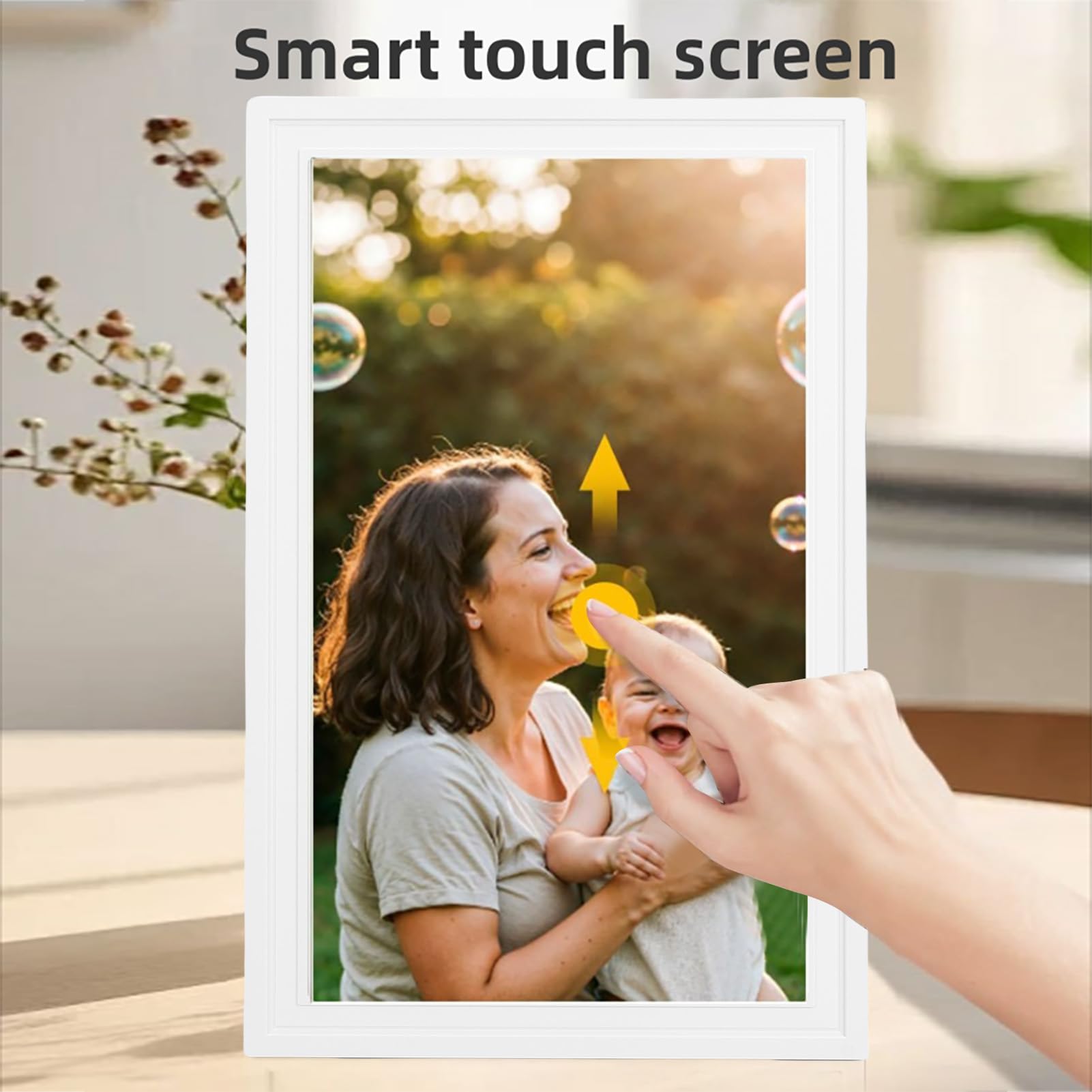 Smart Digital Calendar, 15,6 Zoll Full HD Touchscreen Family Planer mit WLAN für 9.0, Fotografie und Videofreigabe, Synchronisation (reines Weiß)
