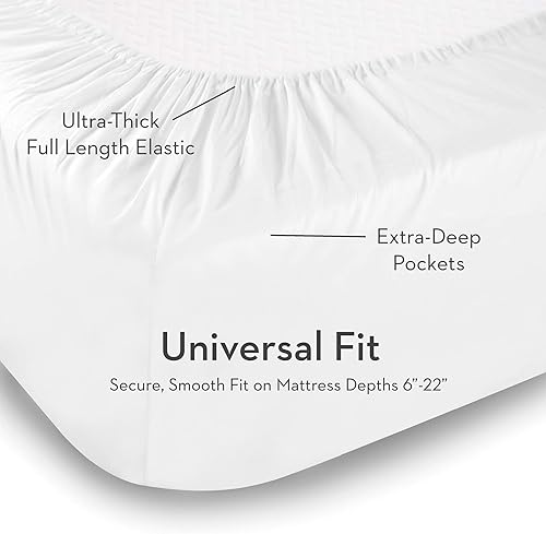 Miniatura 10 de MALOUF Supima Sábanas de algodón de alta calidad, 100% cultivadas en Estados Unidos, tejido de satén, bolsillos extra profundos, una sola capa, 600