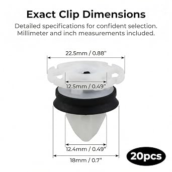Interior Door Trim Panel Card Retainer Clips, 20pcs for Citroen, Peugeot, Renault, Easy Installation, Corrosion-Resistant Plastic, Compatible with VW T5, Vivaro, 1/3/5 Series