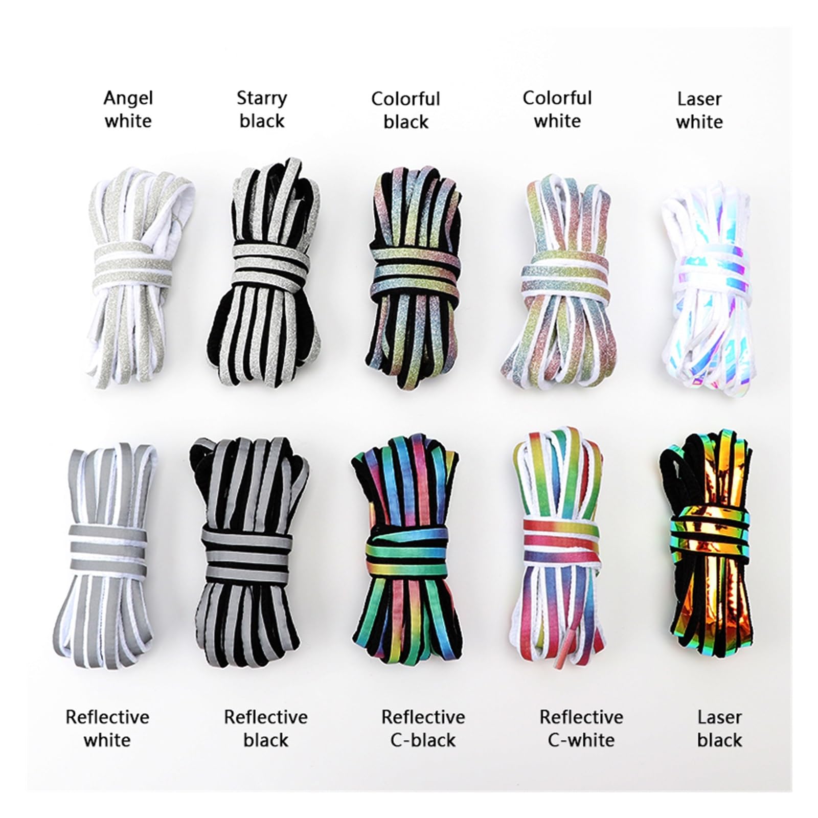 Cordones, Banda de Goma for Zapatos Casuales Cordones arcoíris Moda for Accesorios Zapatillas(Starry Black,140cm)