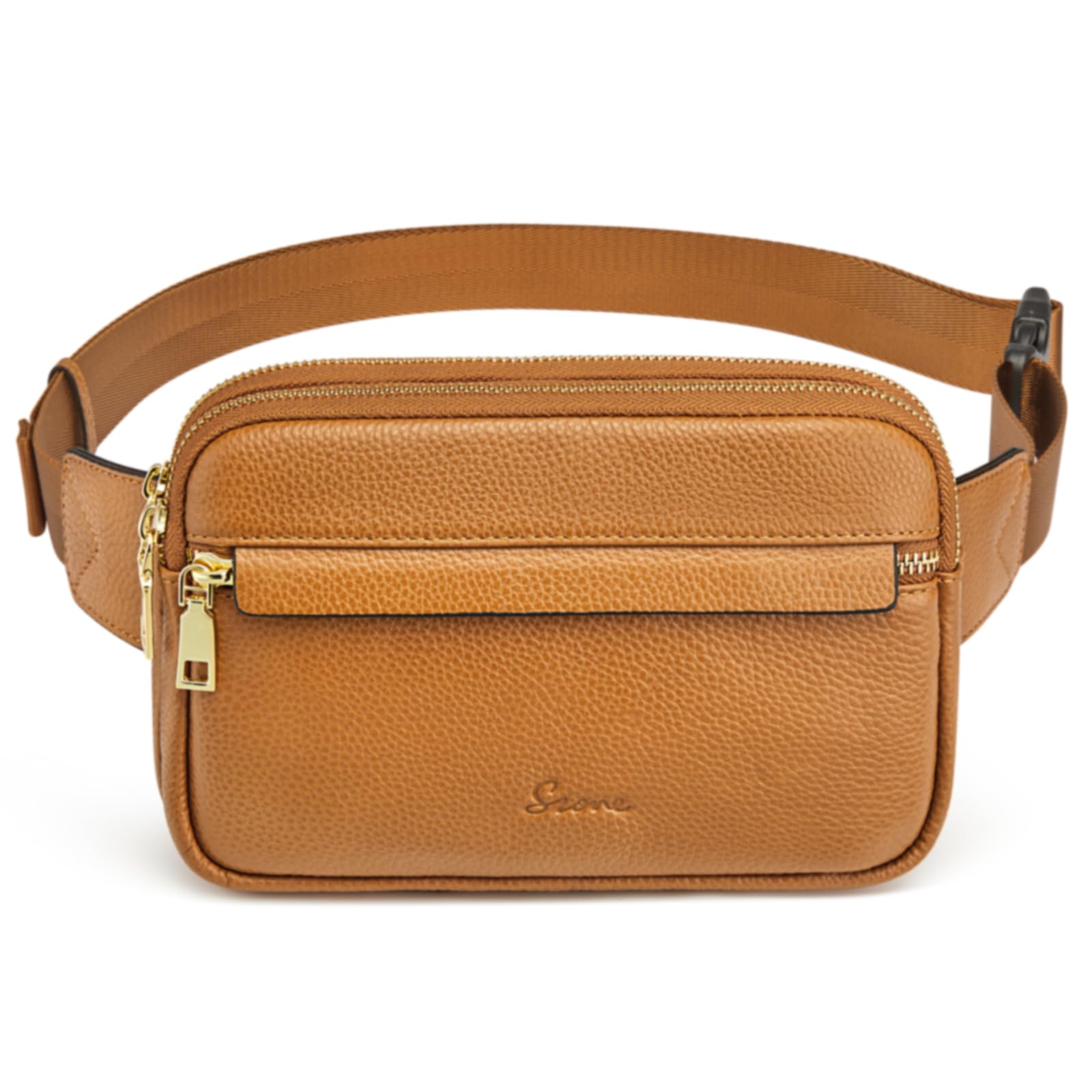 S-ZONE Fanny Packs for Women Genuine Leather RFID Blocking Crossbody Bags Purses Sling Waist Chest Bag Gifts Travel Running Adjustable Strap Men