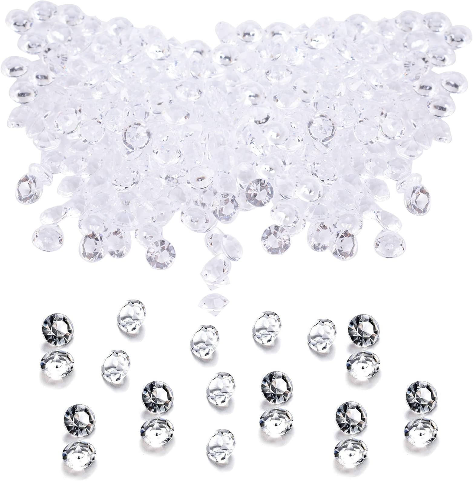 2000 PCS Diamond Confetti, 4.5MM Clear Acrylic Diamond Table Confetti Crystals Jewel Table Scatters Vase Fillers Beads Glass Gems Stones For Wedding Bridal Baby Shower Birthday Home Party Decorations