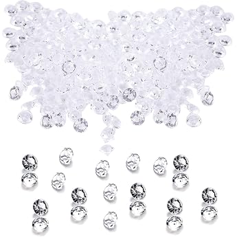 Pack of 4000 Decorative Diamonds Table Decoration Stones Artificial Diamonds Acrylic Ice Stones Confetti Decoration Diamonds Wedding Clear Crystals Confetti Decoration Gemstones Decorative Stones Transparent Rhinestones Diamond