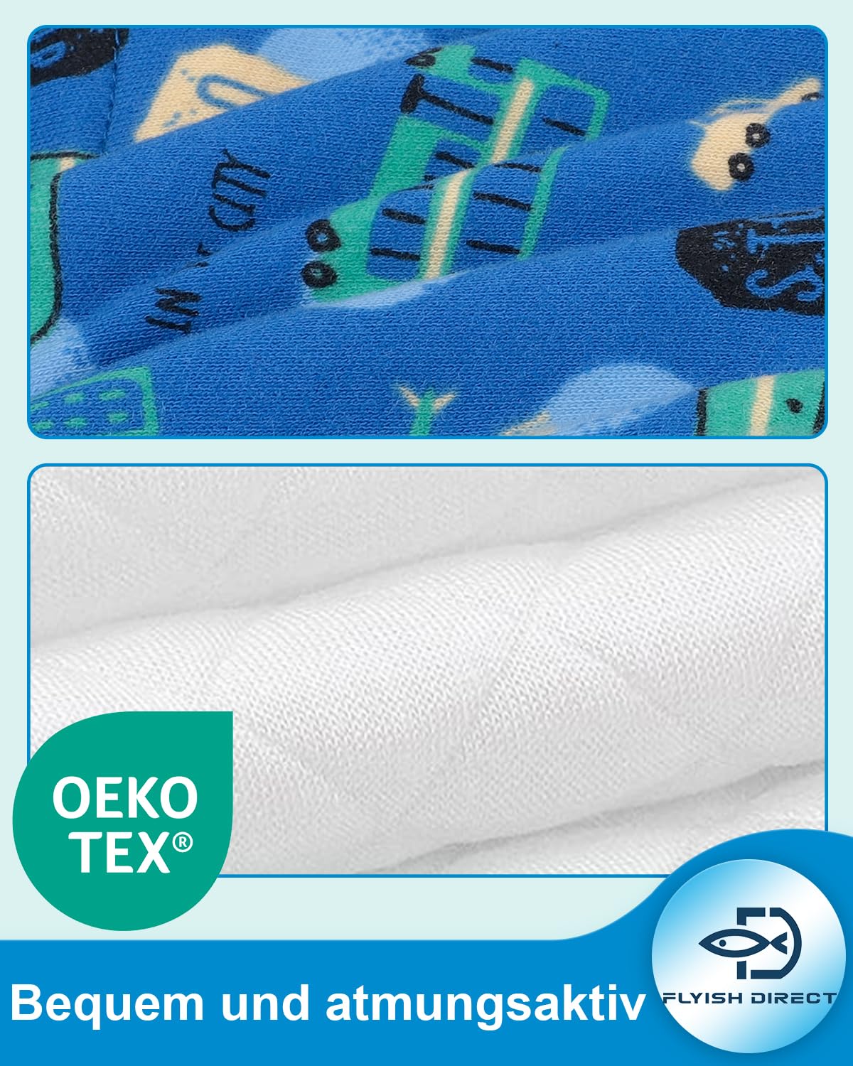 FLYISH Direct Trainingshose für Jungen, weich und saugfähig, 6-lagiger Stoff, 100% Baumwolle, 4 Packungen/6 Packungen, Auto - 3