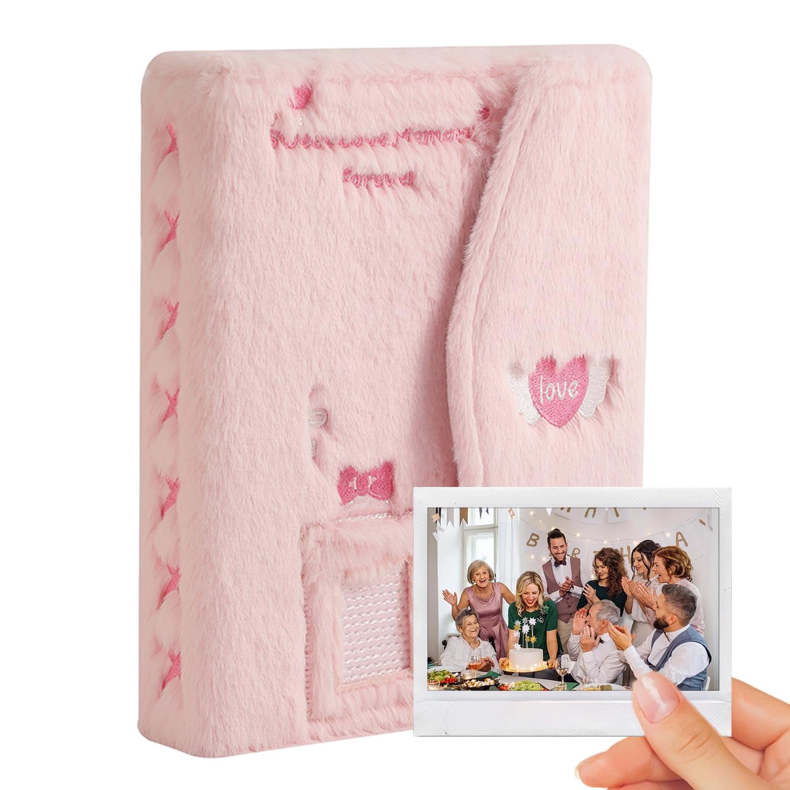 Hugsweet Album Fotografico, Album Fotografico Magnetico, Album Fotografico per Album con Copertina in Peluche, Album con Copertina Magnetica in Peluche Riutilizzabile Fai-da-Te per Biglietti di