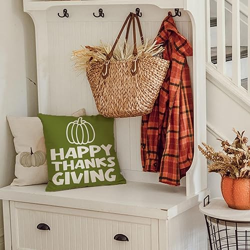 Miniatura 6 de Juego de 4 fundas de almohada de otoño de 18 x 18 pulgadas, fundas de almohada de Feliz Acción de Gracias, calabaza, especias, otoño, casa de campo,