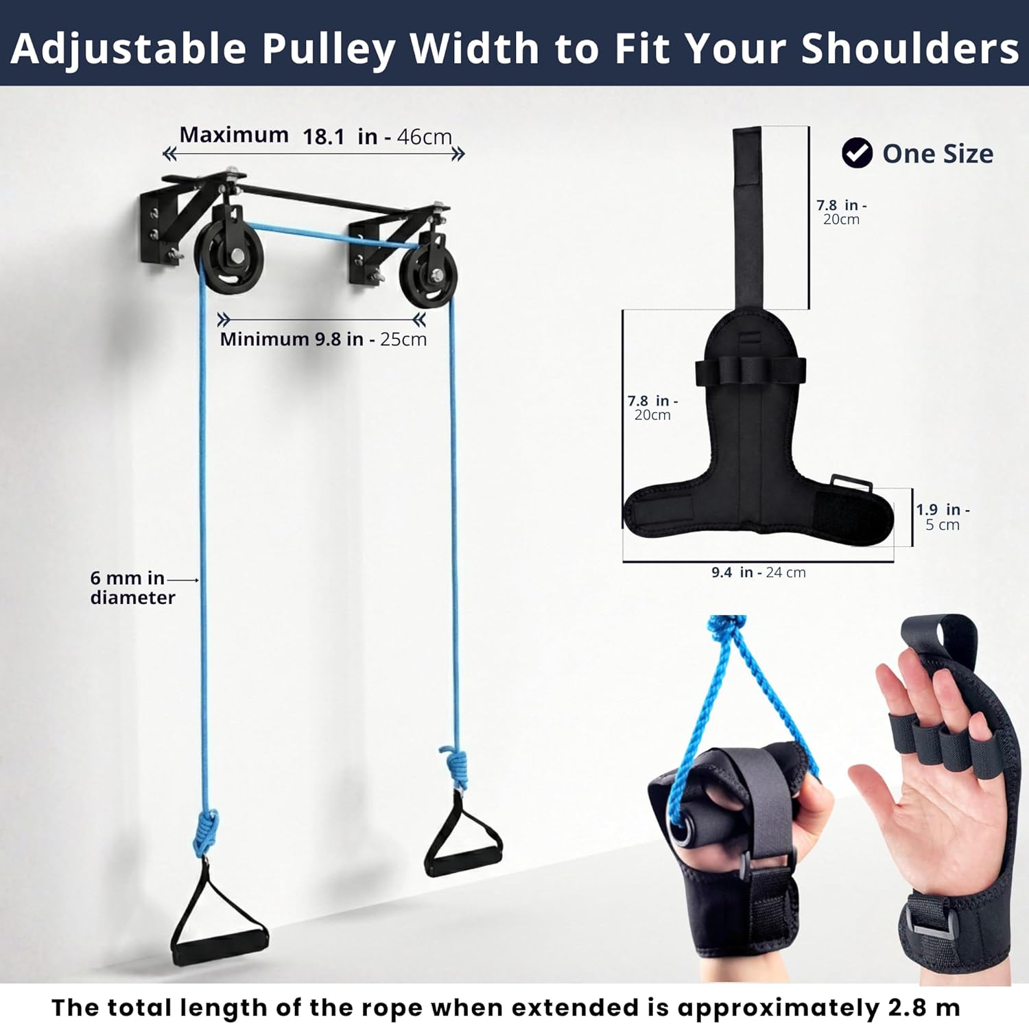 Pulleys for Shoulder Rehab Double Over the Door Physical Therapy System Dual Arm Training Device with Smooth Bearings Foam Handles Assist Glove Exercise Equipment Recovery Kit Senior Mobility Aid
