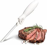 CookwithColor 100W Electric Knife - Dual 10.5" Stainless Steel Blades, Ergonomic Quiet Cutter for Meat, Bread, Veggies