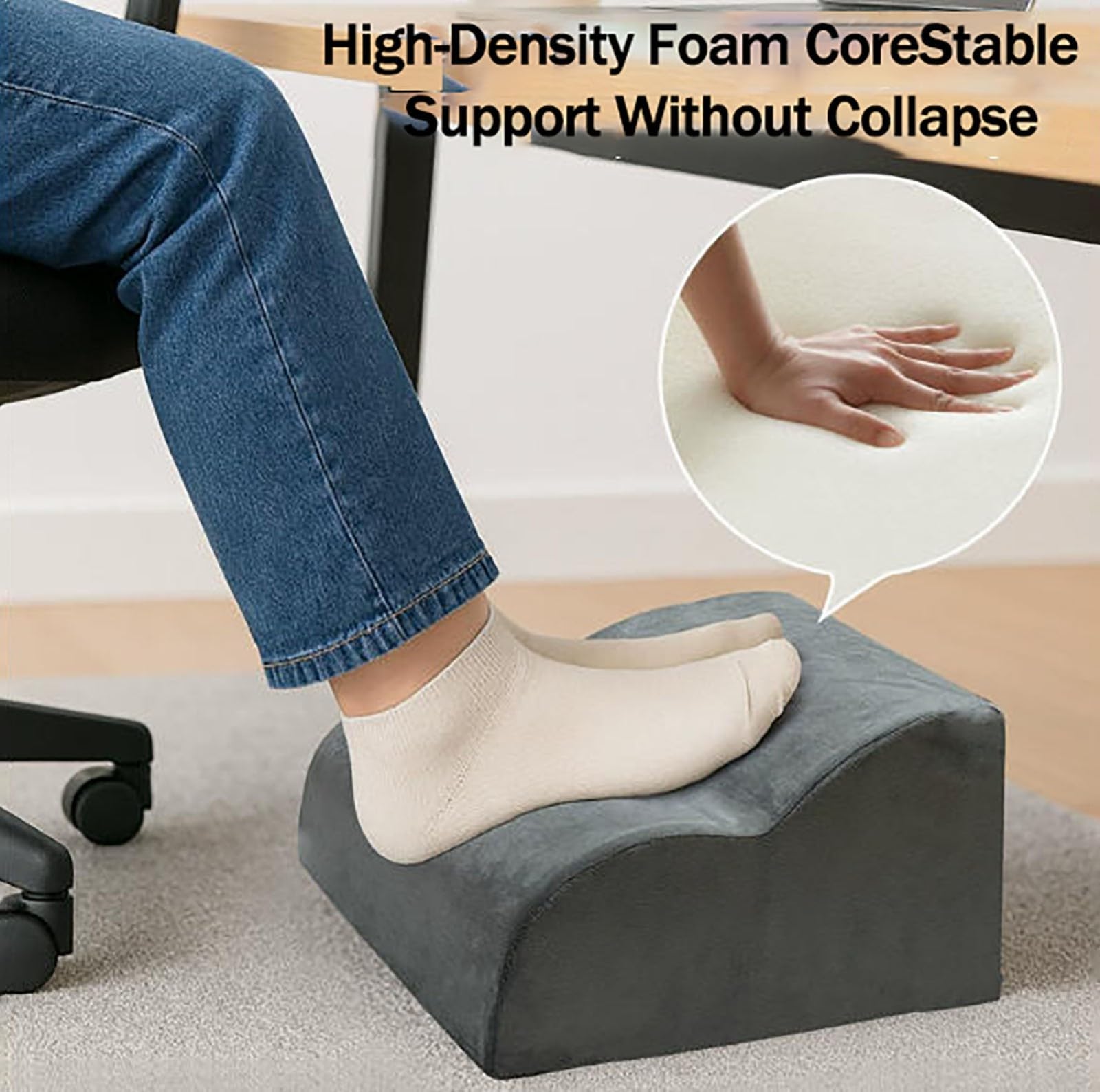Este reposapiés ergonómico para Oficina Cuenta con una Funda extraíble y Lavable, y es Adecuado para oficinas en casa, sillas Gaming y sofás. B,25 * 40 * 40CM