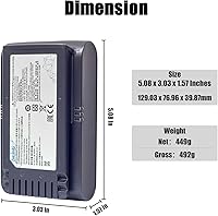 Vista 5 de 21.6V VCA-SBTA60 para Samsung Jet 60/Jet 60 Pet,Jet 60 Flex,JET70 VS15T7032P4 Aspiradoras inalámbricas, batería de repuesto para VCA-SBTA60