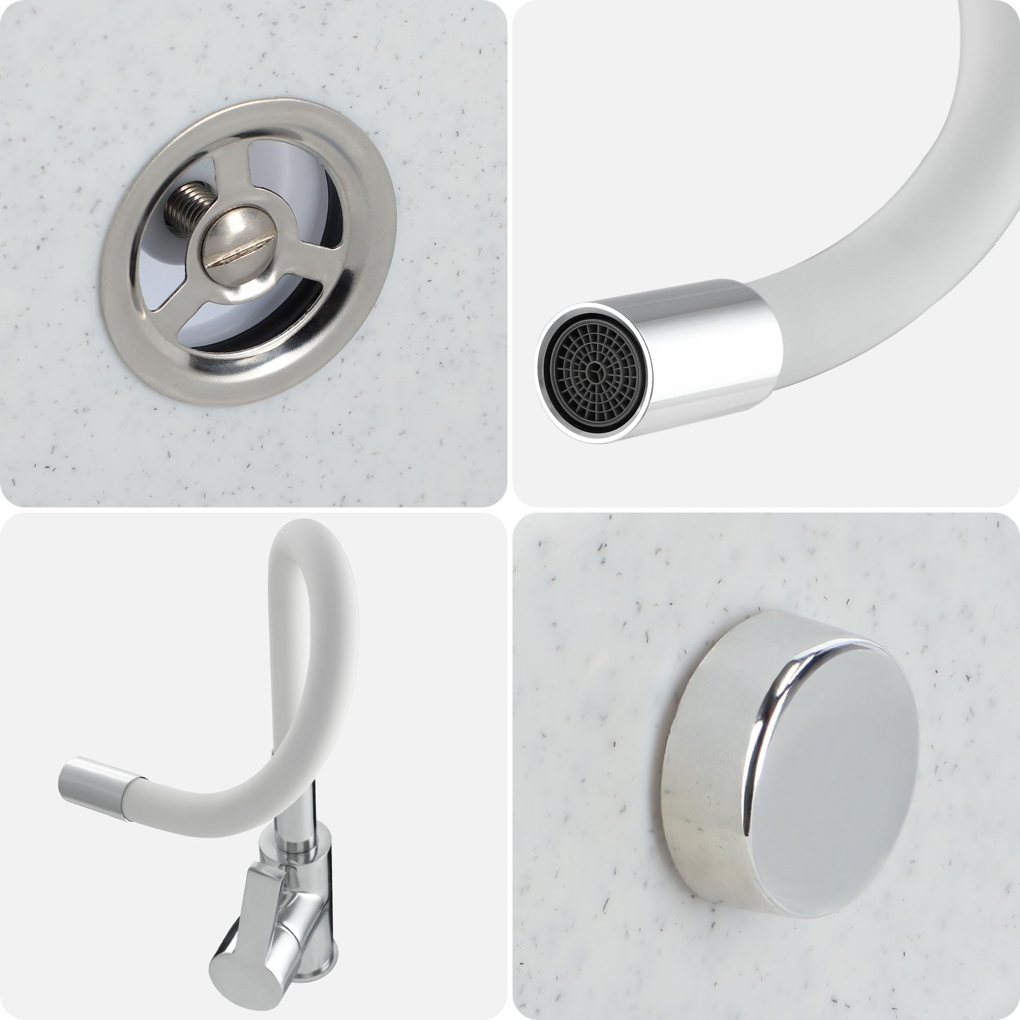 KADAX gospo Lavabo de jardin, 55 x 42 x 22,5 cm, en polystyrène de qualité supérieure, avec technologie Easy-Clean, pour le jardin, blanc, batterie élastique