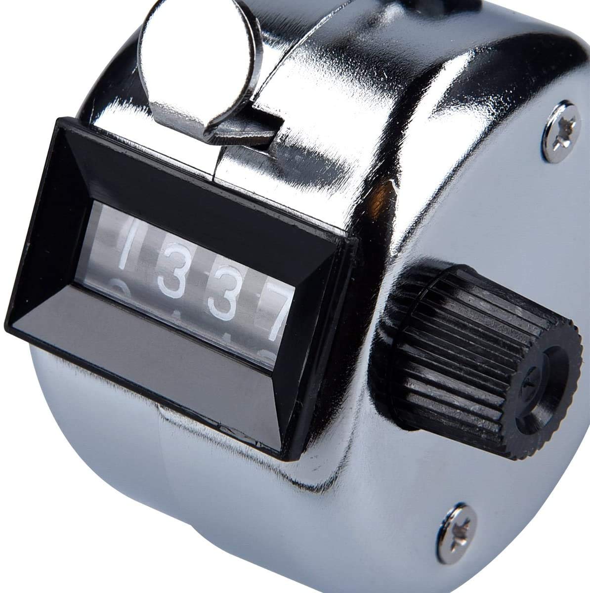 PIQIUQIU Contador manual de 4 dígitos sin batería, carcasa de metal con anillo para sujetar los dedos