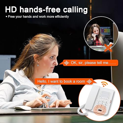 Miniatura 3 de Altavoz con cable teléfono fijo de escritorio cómodo y rápido teléfono de pared duradero con manos libres silencio sostener flashreedial fácil de