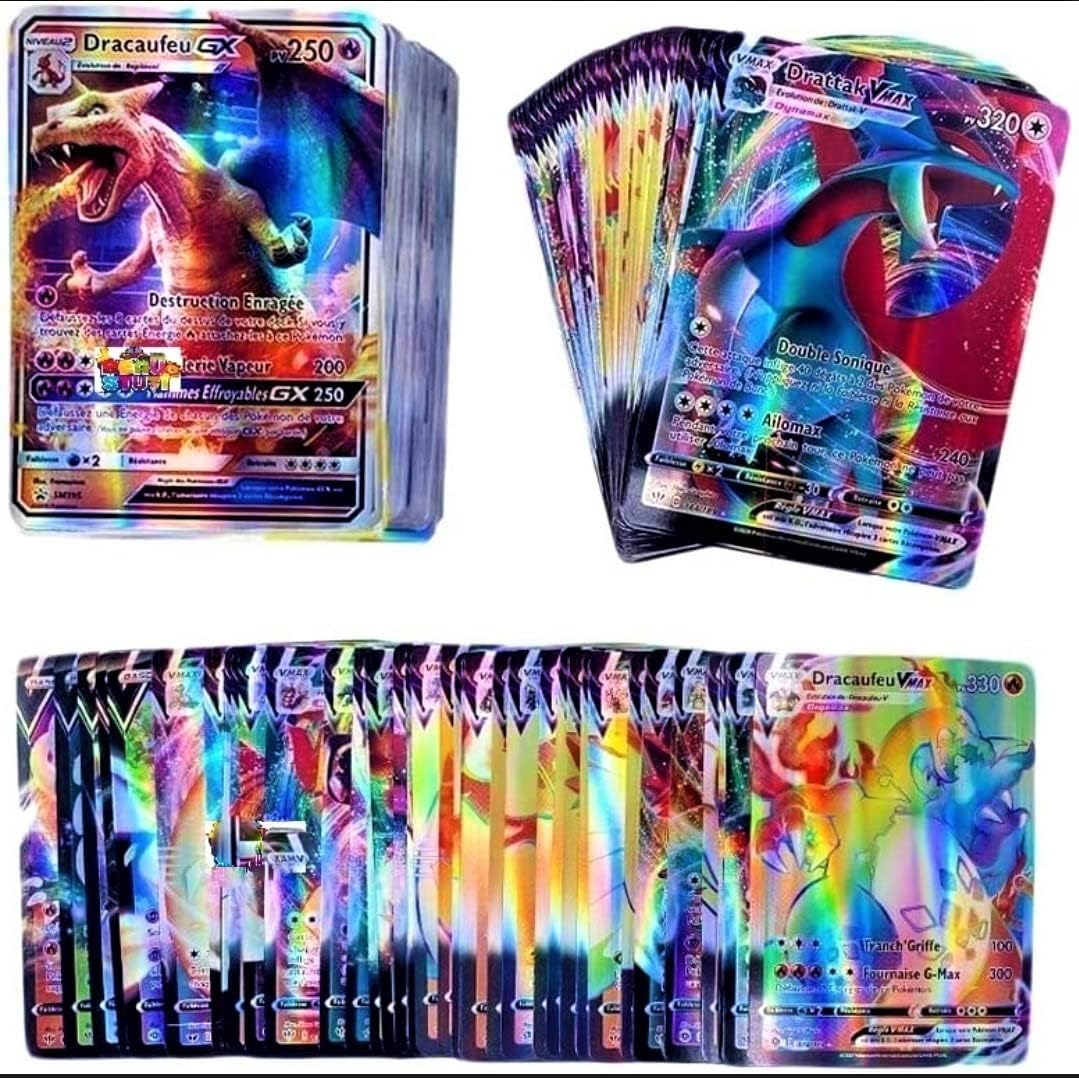 Thrifx || Premium Mega Poke Cards 300 Pcs Glossy Basic Vstar Gx Vmax Trainer Cards Best Toy Gift for Real Booster Box Packs Elite Collectors and Kids (Pack of 300)
