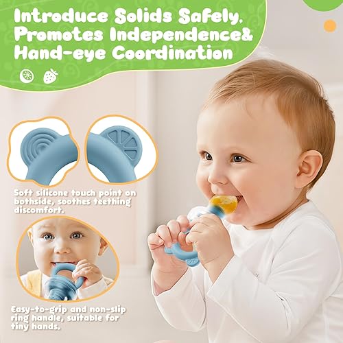 Miniatura 2 de Bear Baby - Alimentador de alimentos y mini bandeja para congelador, paquete de 2 moldes para paletas de leche materna para alivio de la dentición