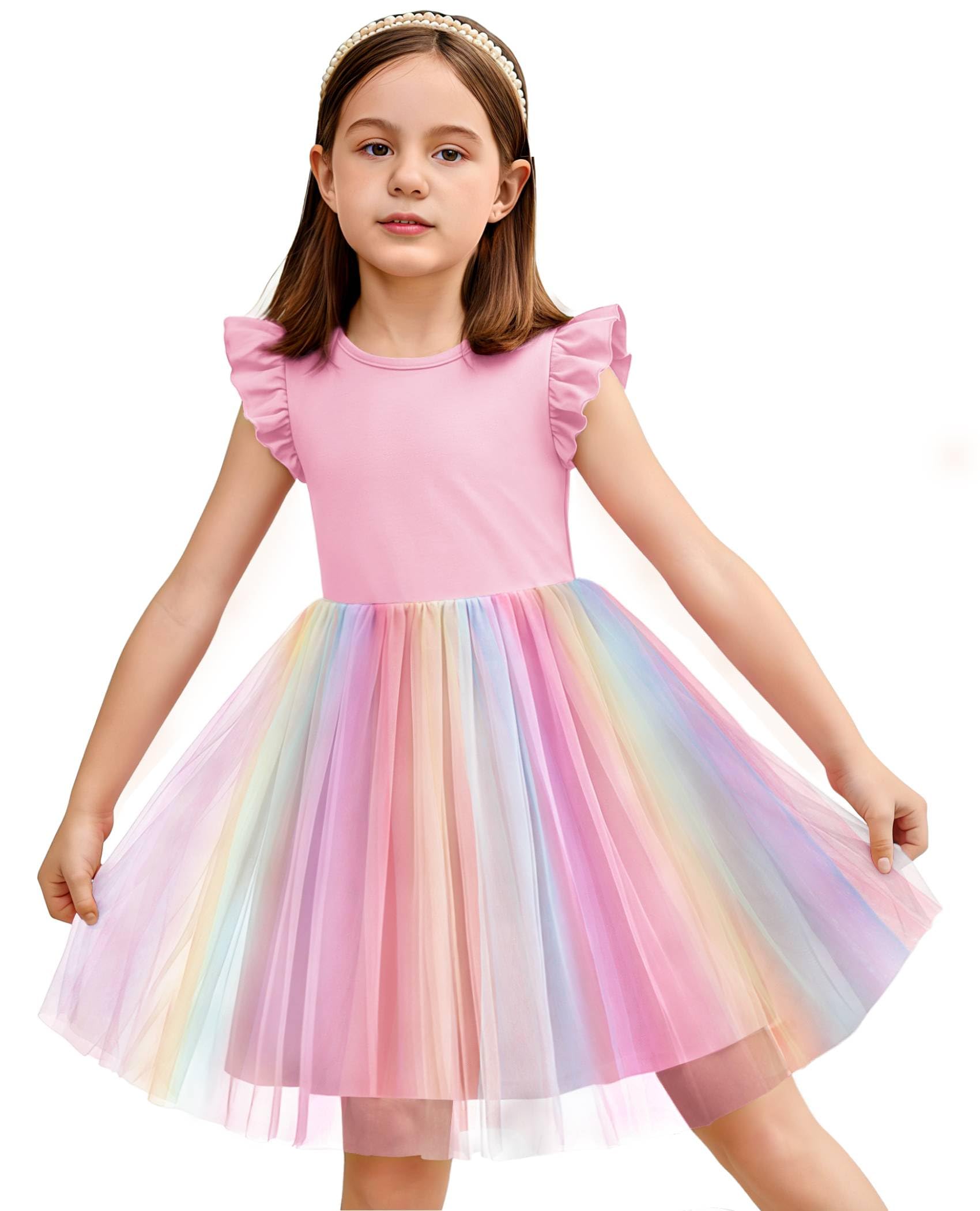 Arshiner Toddler Tutu Dress Girls Summer Dresses Ruffle Tulle Sundress