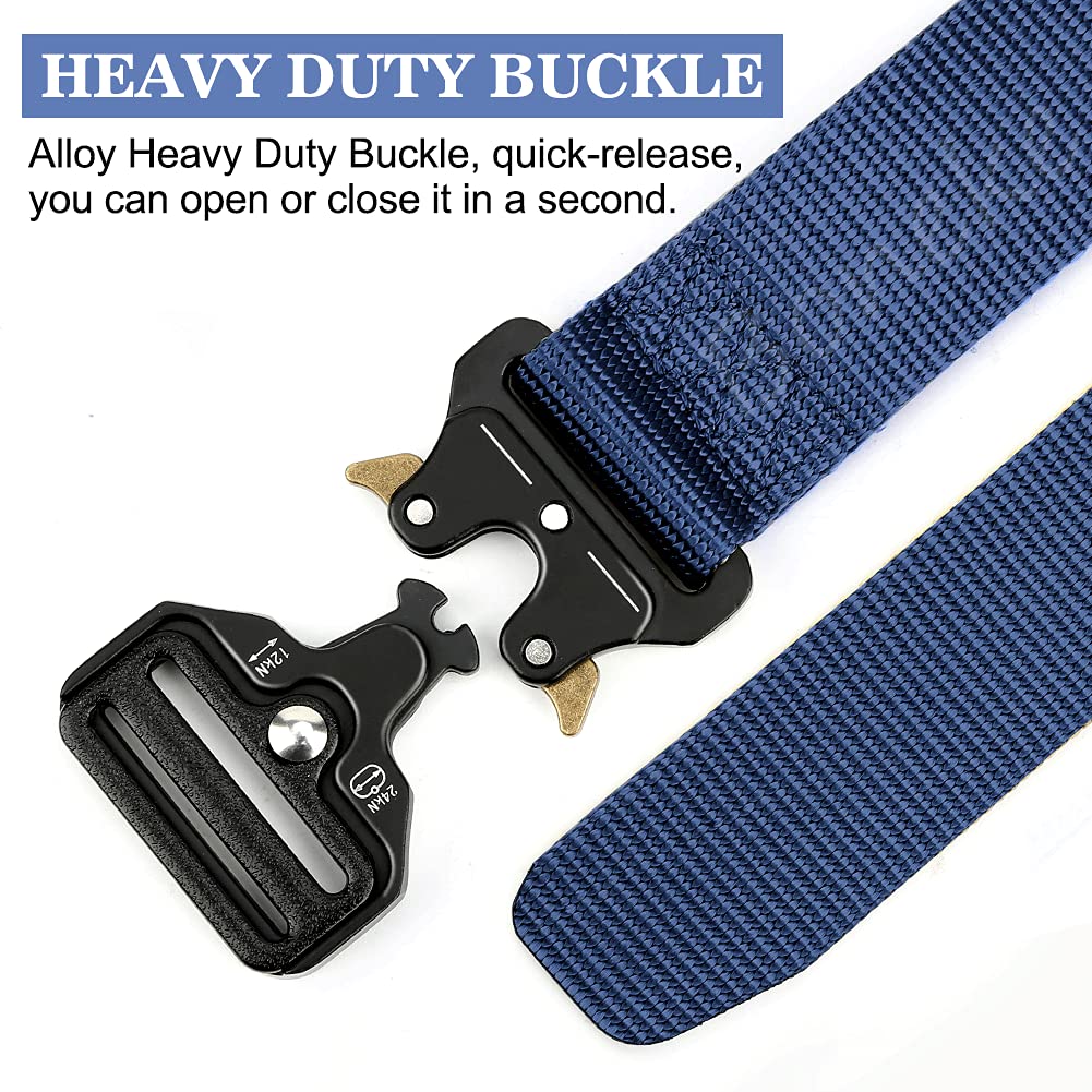 Boneke Cintura Tattica, Cintura Militare Tattica per Uomo Heavy, Tessuto in Nylon Cinturas, con Sicurezza Fibbia a sgancio rapido in metallo, di Salvataggio per Sport e All’aria Aperta Militare