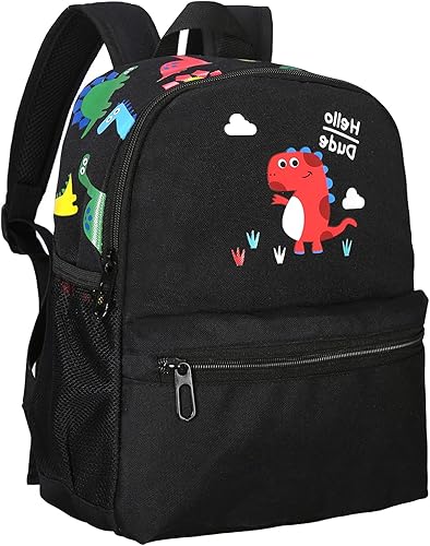 Mochila para niños pequeños con correa, diseño de dinosaurio azul para llevar al jardín de infantes