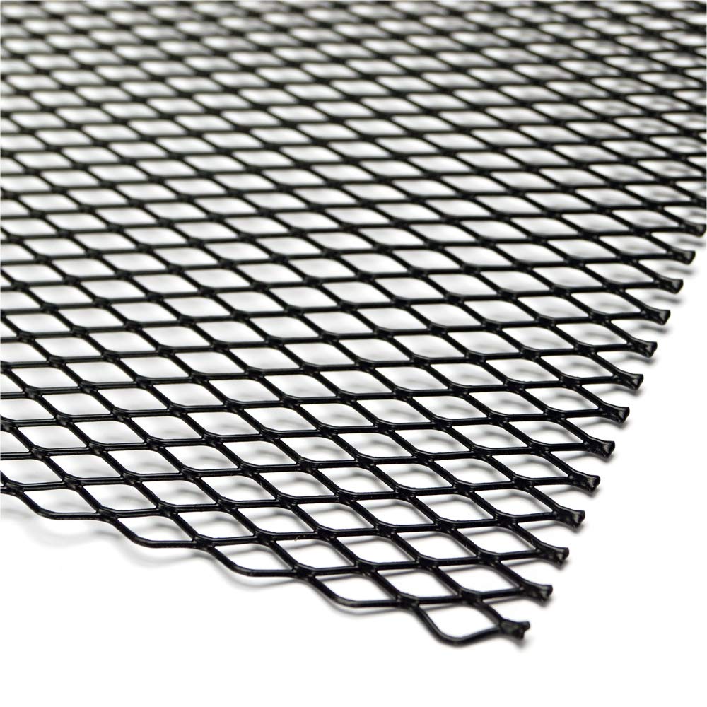 Rejilla De Aluminio Akhan G97 - Malla Fina 6x12 Mm, 120x20 Cm, Color Negro