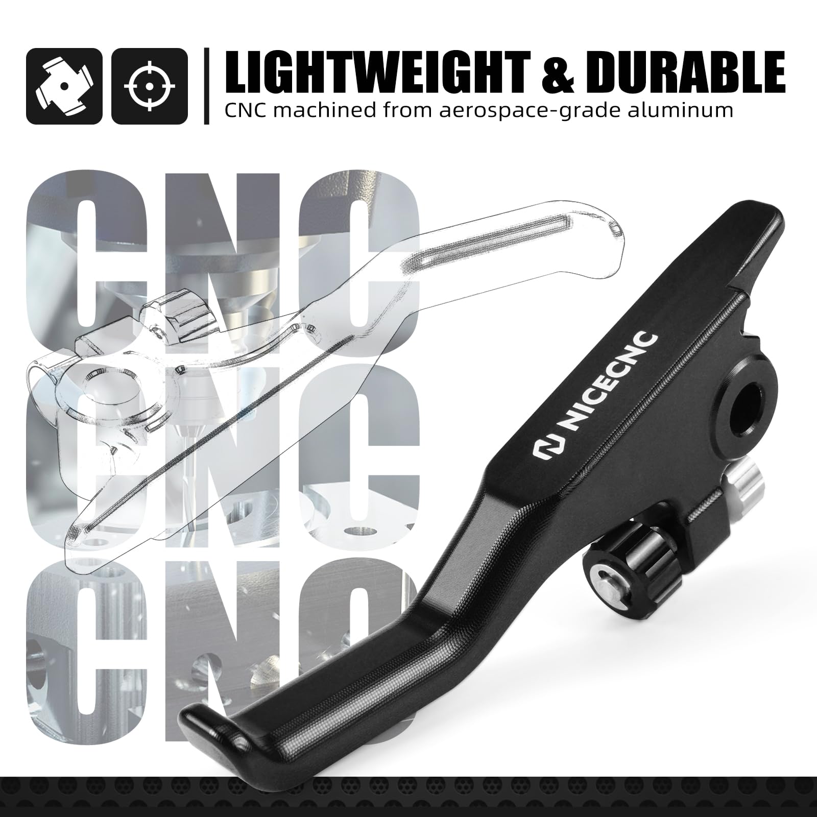 NICECNC Schwarzer Shorty-Bremshebel, Compatible with 125–450 XC/SX/XCF/SXF 2014–2025, Compatible with 125–501 TE/TC/FE/FC 2014–2015, Billet-Aluminium, Siehe Passform
