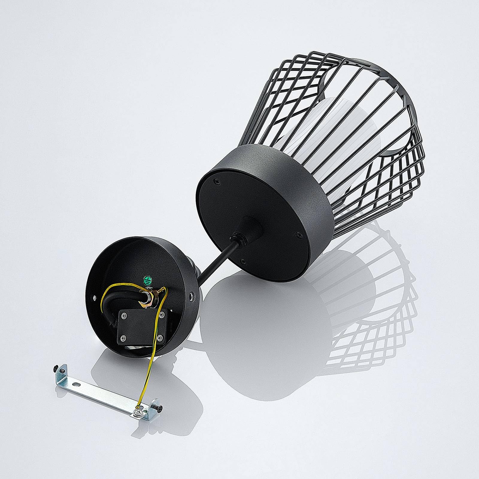 Lindby lámpara colgante de exterior en blanco, negro, luminaria suspendida | ip44 protección contra salpicaduras, e27, vintage para terraza, balcón