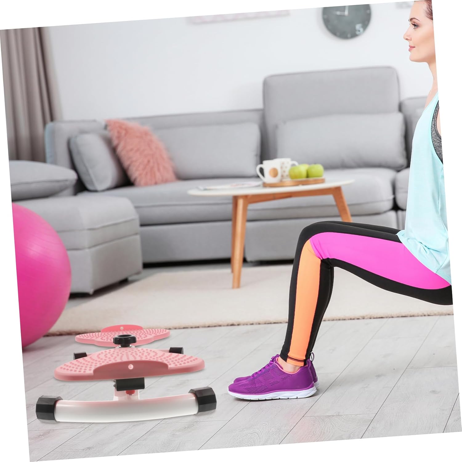 Twisting Waist Exercise Machine Silent Rotating Board for Core Strength Weight Loss and Fitness for Home Use and Abdominal Hip and Thigh Toning Pink