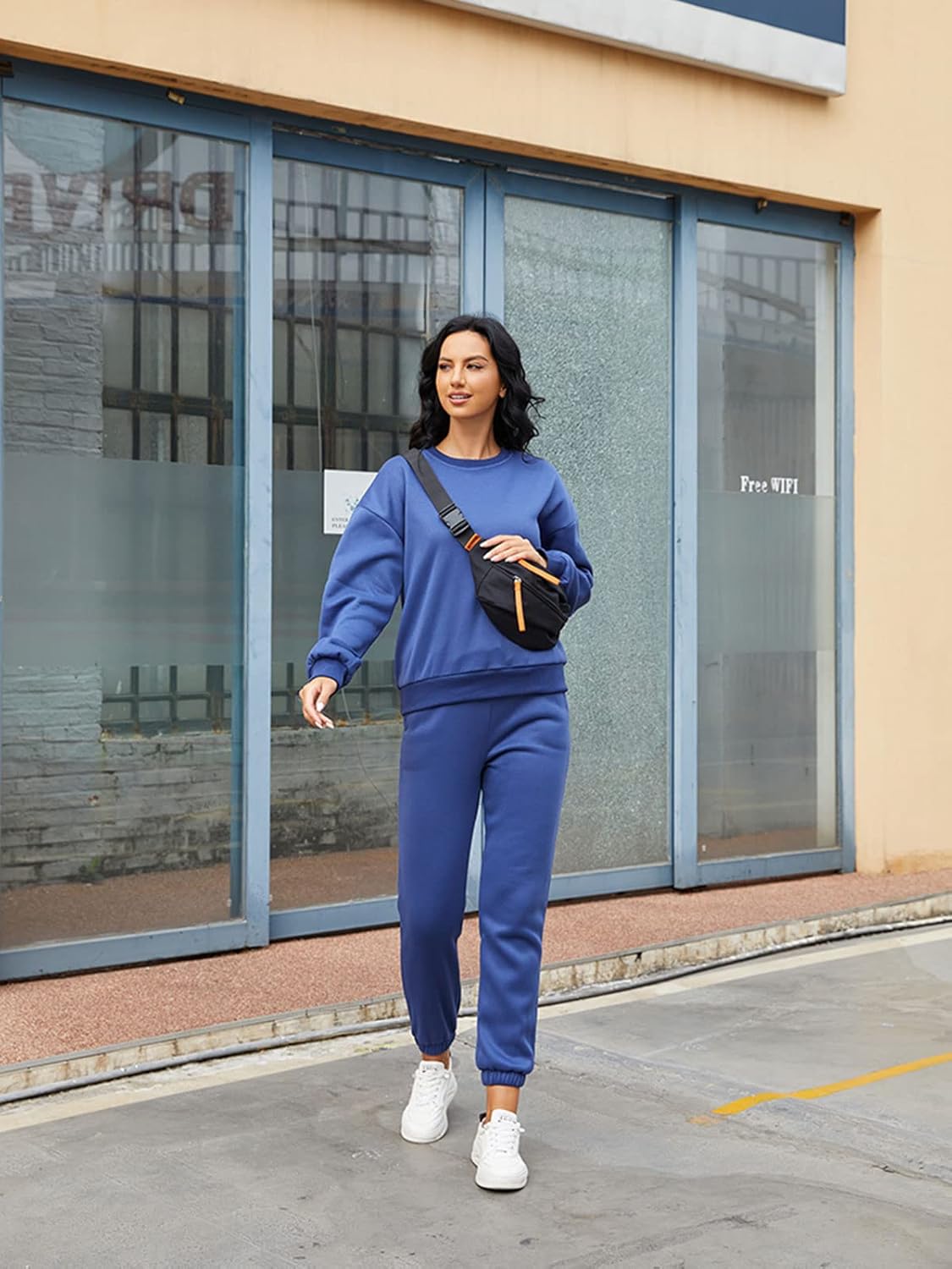 Alunzoem Jogger Sets for Women 2 Piece Sweatsuit Outfits Long Sleeve Pullover Sweatshirt Pants Set Tracksuit - Image 4