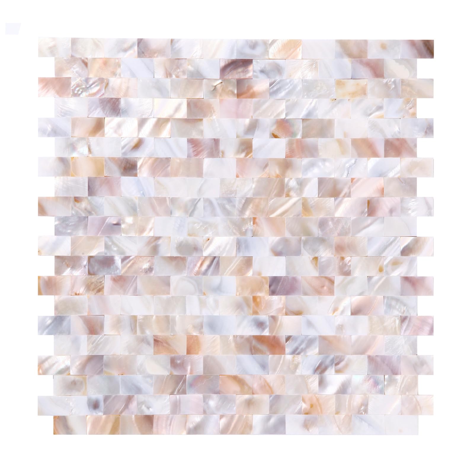 Photo 1 of 1 - Sheet Pearl Shells Tile Peel and Stick Backsplash, Self Adhesive Wall Tile for Kitchen, Bathroom, Bedroom (11.8"X11.8", Colorful Nature)