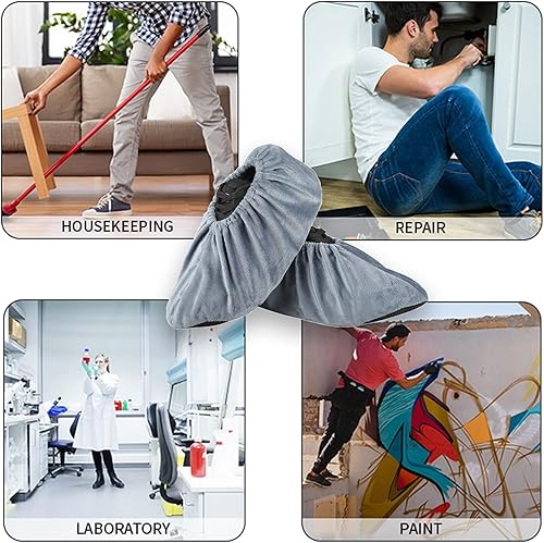 Miniatura 5 de VIJAY SENO 6 pares de fundas reutilizables antideslizantes para zapatos, suaves, lavables, gruesas, fundas de seguridad para botas y zapatos para el