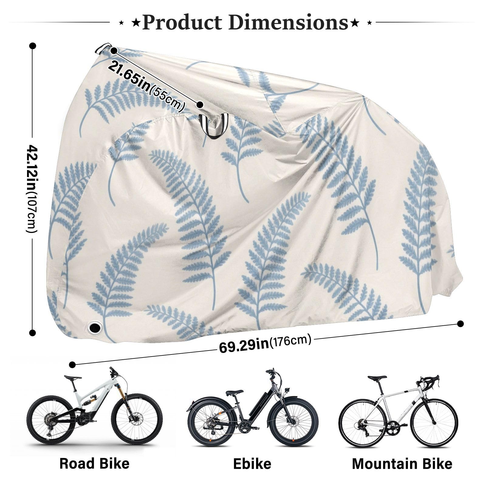 Housse de vélo étanche avec trous de verrouillage - Résistante aux UV - Pour intérieur et extérieur - Convient à la plupart des accessoires de vélo électrique