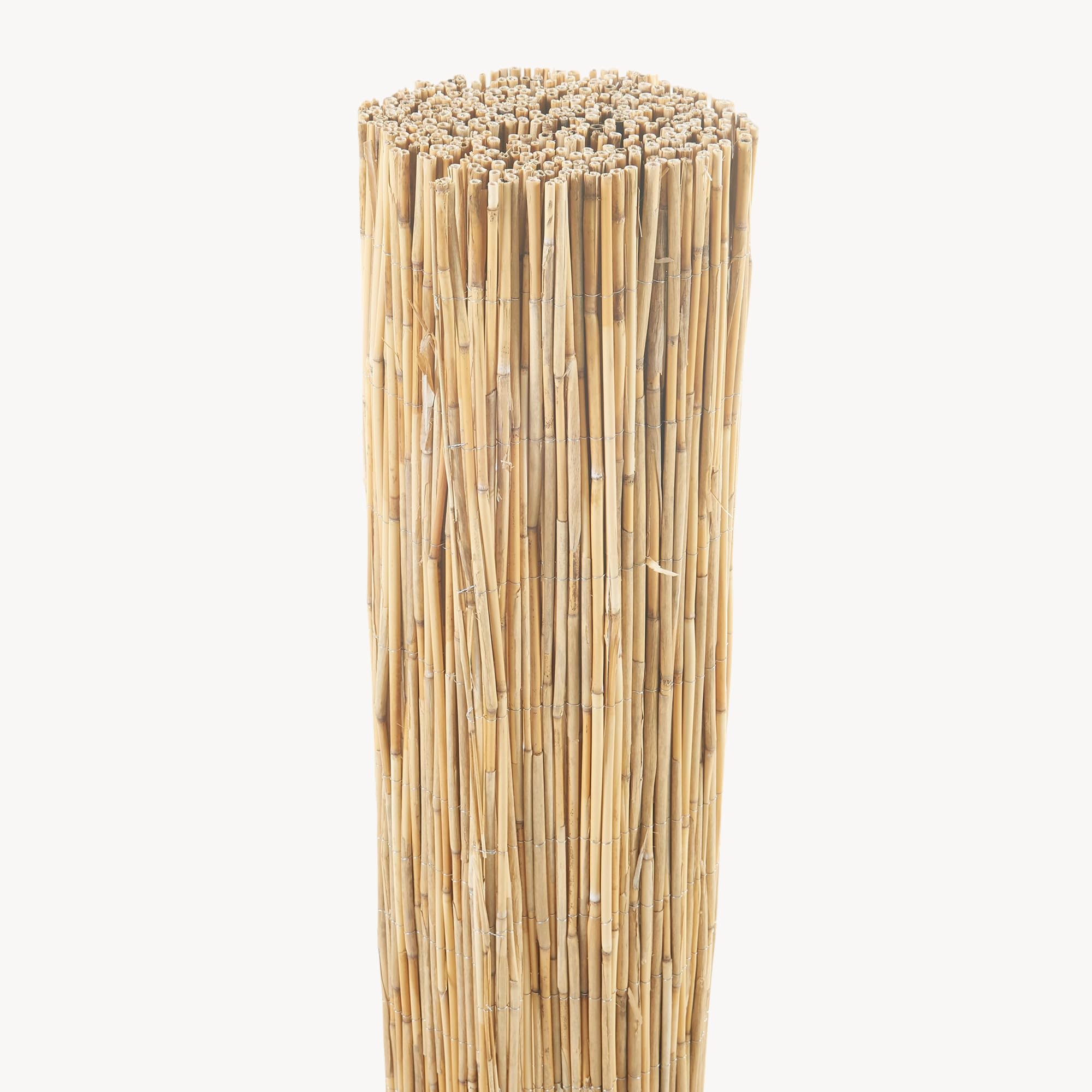 casa.pro Cañizo Abbateggio Valla de Ocultación Decoración de Ambientes Pantalla de Privacidad Protección contra Viento Valla Jardín Exterior Balcón Terraza Patio Caña 200 x 500 cm - Aspecto Natural