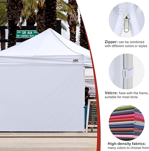 Miniatura 6 de ABCCANOPY - Toldo desplegable para el sol 10'x 10', pared lateral de 10' (1 panel), más de 15 colores, con cintas para sujetar de la estructura
