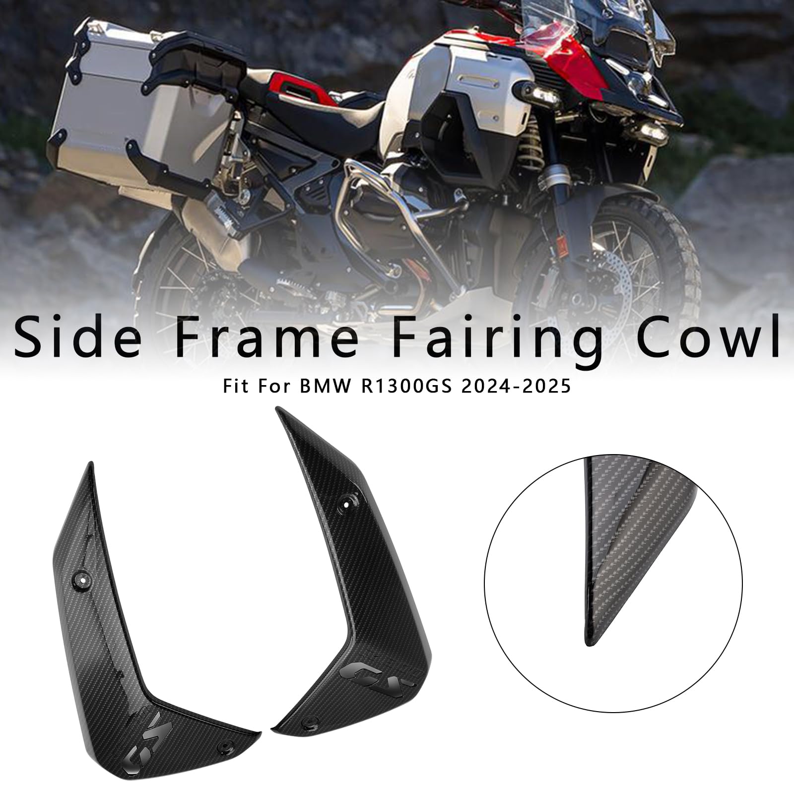 Topteng Seitliche Rahmenverkleidung, Cowl Guards, Kühlerabdeckung, passend für BMW R1300GS 2024-2025 Carbon
