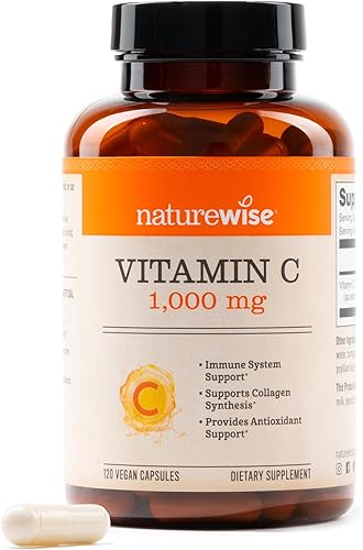 Miniatura 12 de NatureWise Cápsulas de vitamina C de 1000 mg – Vitamina C vegana extra fuerte para antioxidante diario y apoyo inmunológico – Sin OMG, fabricado