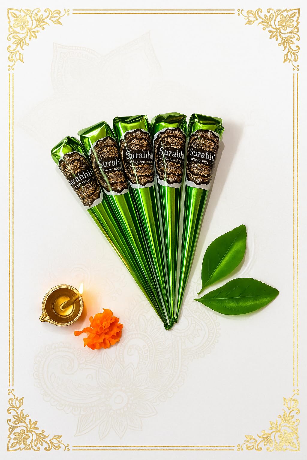 Natural Organic Mehendi Cones Pack of 5 | Long-Lasting Dark Henna Paste for Bridal Mehndi, Hands & Feet | 100% Herbal, No Chemicals, Ready to Use-picture-39