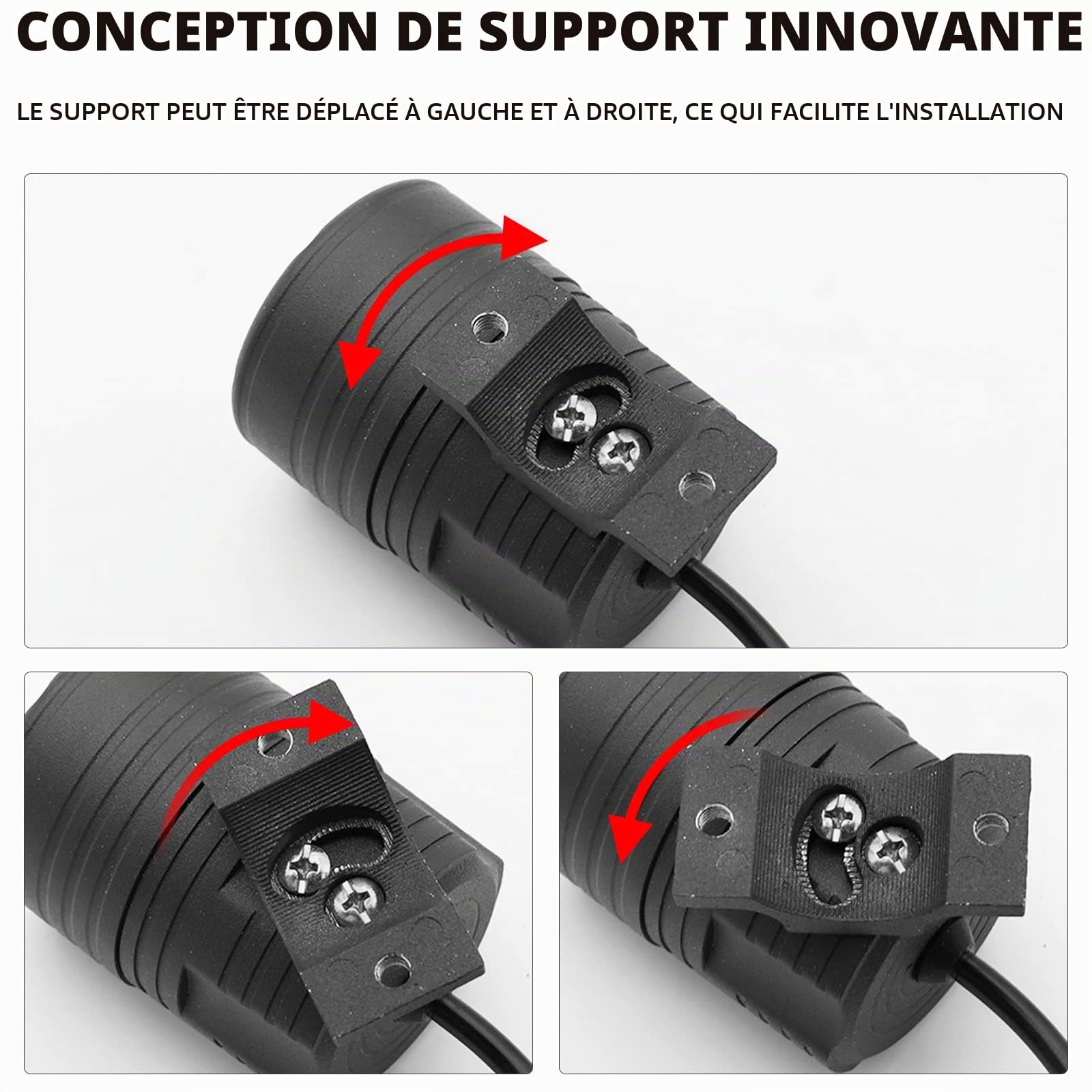 Biqing Feux Additionnels Moto,20W Phares LED de Moto Projecteur Avant Feux de Brouillard Supplémentaires avec Interrupteur Motos 12V 24V