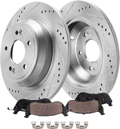 Miniatura 21 de Detroit Axle - Kit de freno trasero de 4 piezas para Chevy Equinox Captiva Sport Saturn Vue Pontiac Torrent Suzuki XL-7, rotores de freno de disco