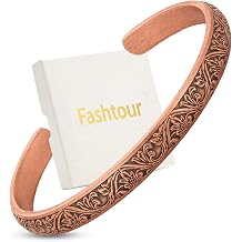 Pure Copper Bracelet for Men & Women, Vintage Carved Cuff | Pure Copper Bracelet for Men Women; 100% Solid Handmade Copper Bracelet; Vintage Carved Design; Tibetan Jewelry Gift