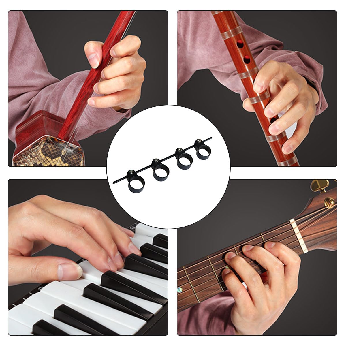 Séparateur De Doigts De Piano, Ouvre-Doigts D'accord De Guitare Multifonctionnel En Plastique Distance D'Expansion Des Doigts Réglable Exercice De
