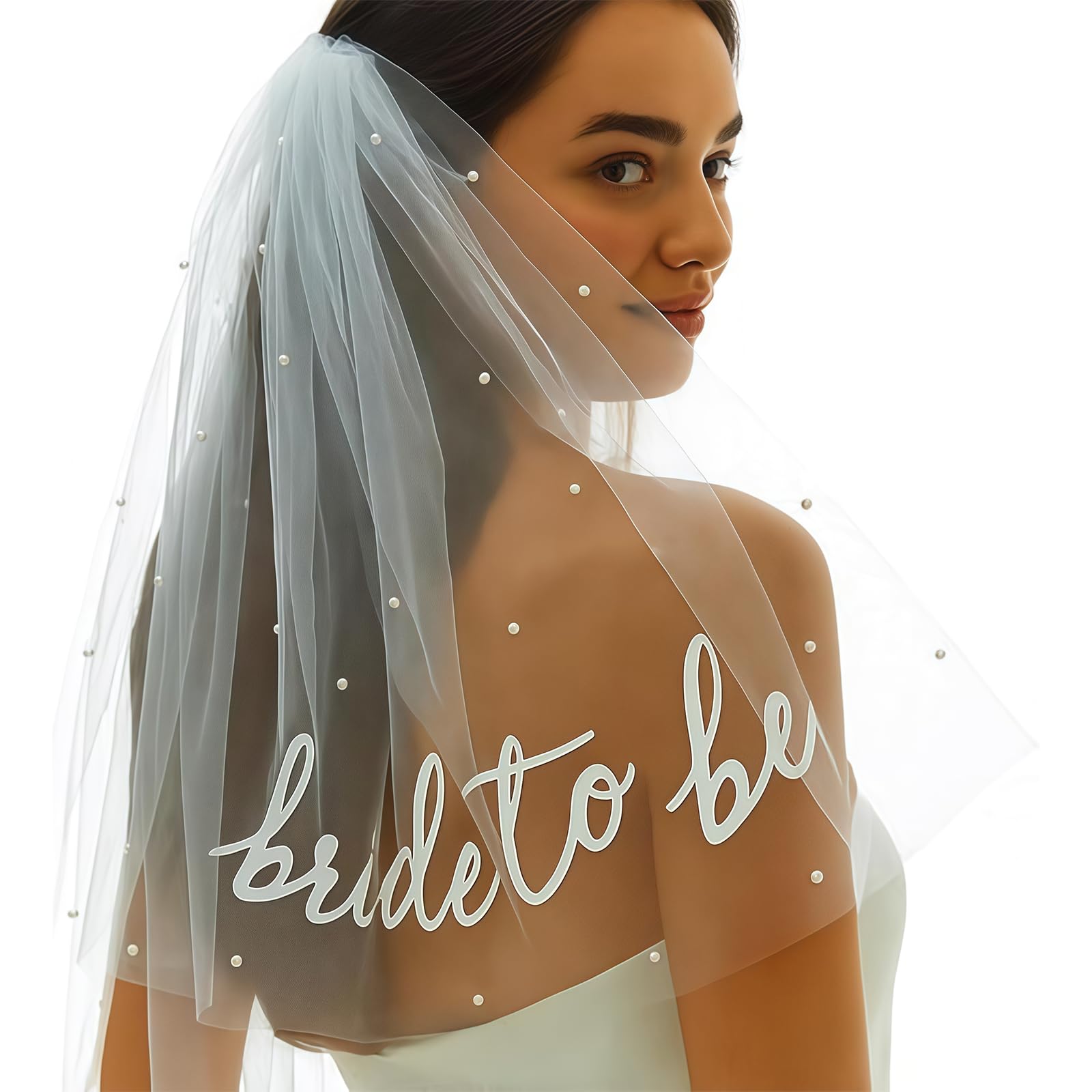 AstraGlam Bride to Be Sash Veil Bachelorette Party Accessories, Hen Party Veil, Bridal Shower Decorations, Engagement Gifts for Bride Hen Night — image 1