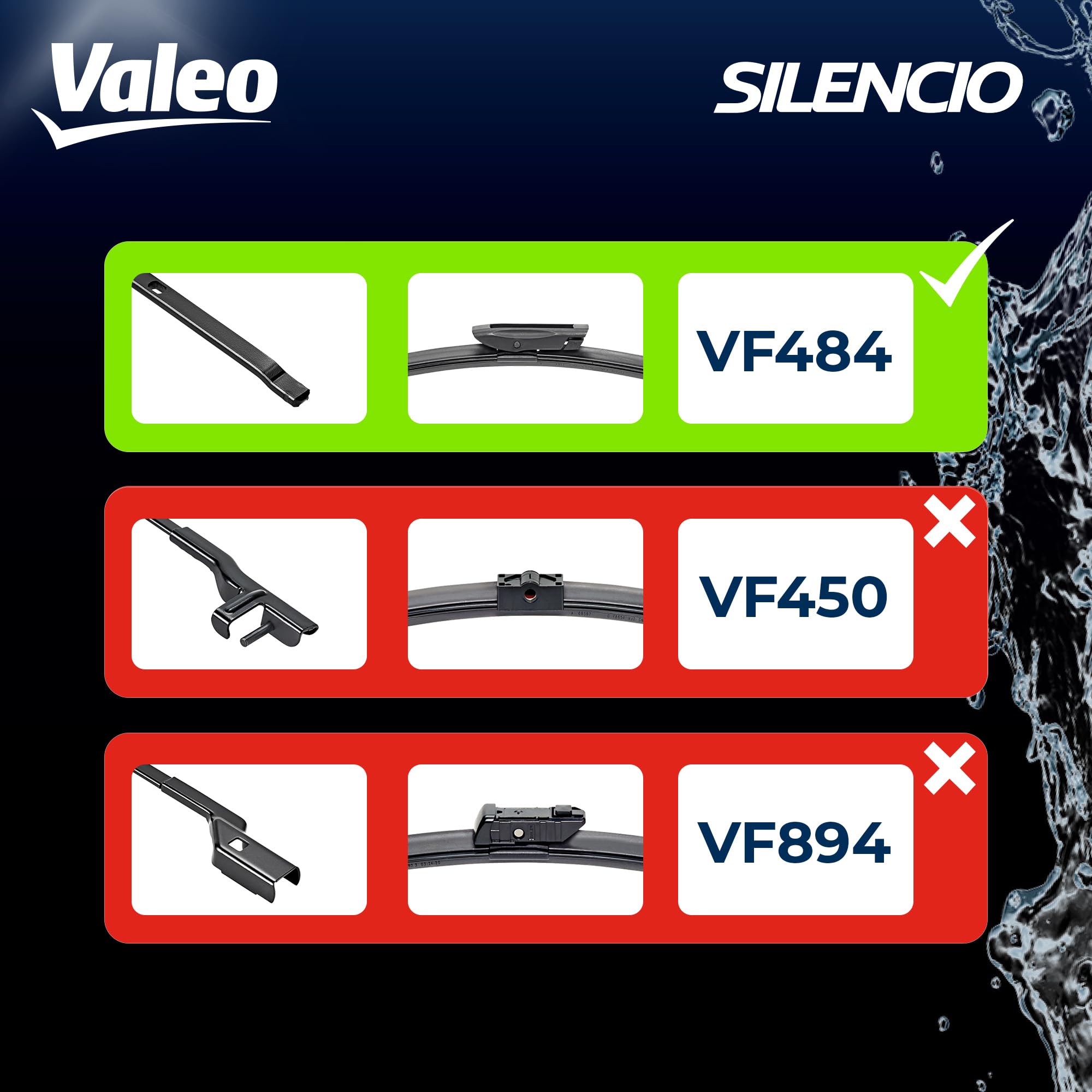 Tergicristalli VALEO Silencio VF824 - Kit 600mm/450mm Alta Visibilità